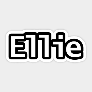 Ellie Minimal Typography White Text Sticker